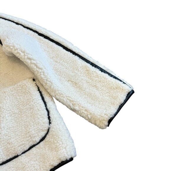 Jason Wu Faux Fur Vegan Leather Shearling Jacket Coat Button Down Medium NWT - Picture 5 of 15